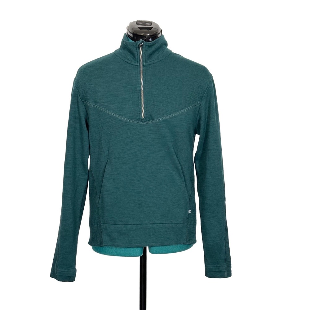 KUHL Lola 1/2 Zip Knit Pullover Small Green Kangaroo Pocket Style 4031 Active